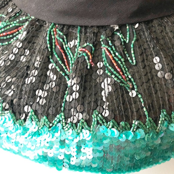 VTG Whittall & Shon Heavily Sequined Beaded Hat - Picture 6 of 15